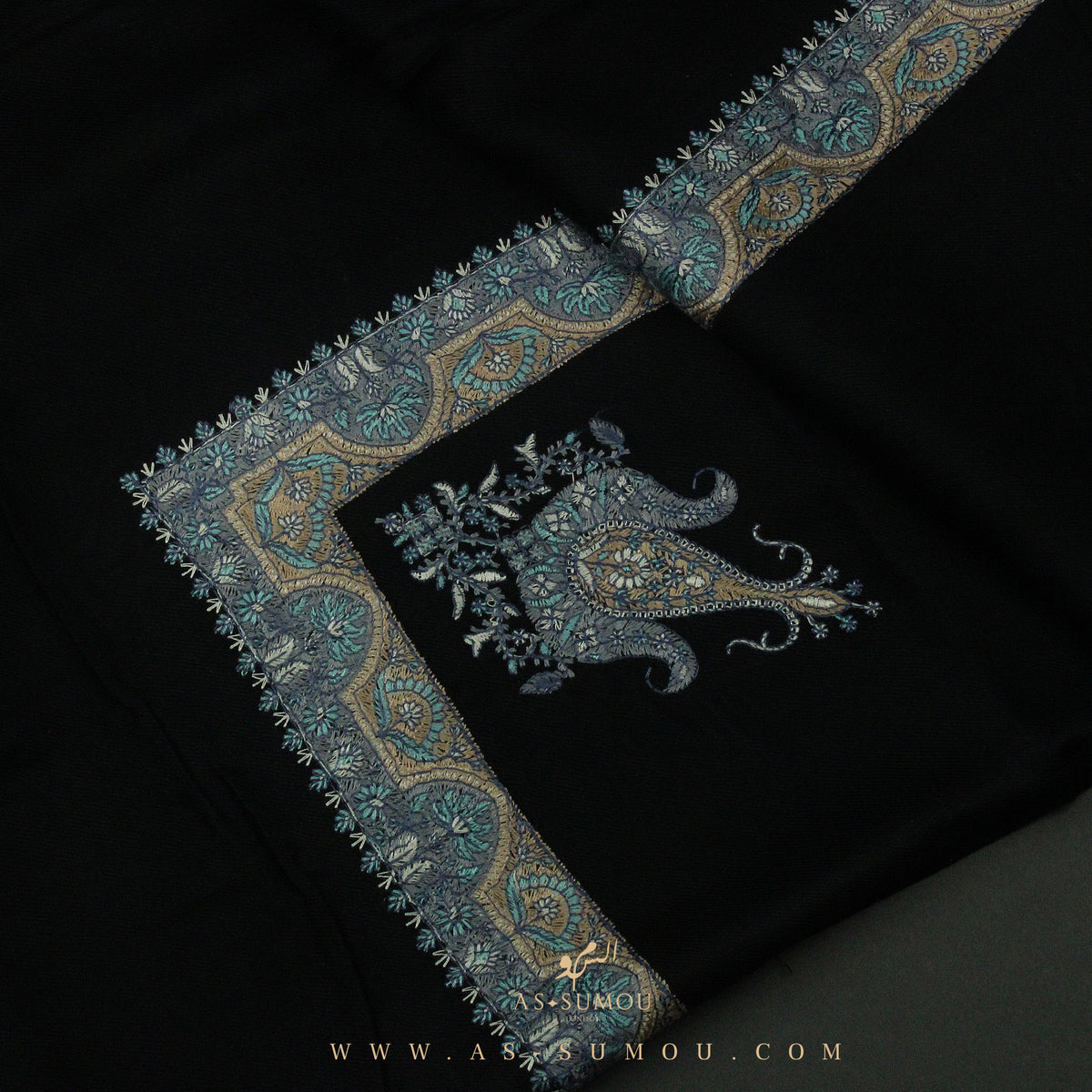 PREMIUM BLACK AUTHENTIC YEMENI SHEMAGH SCARF BL67
